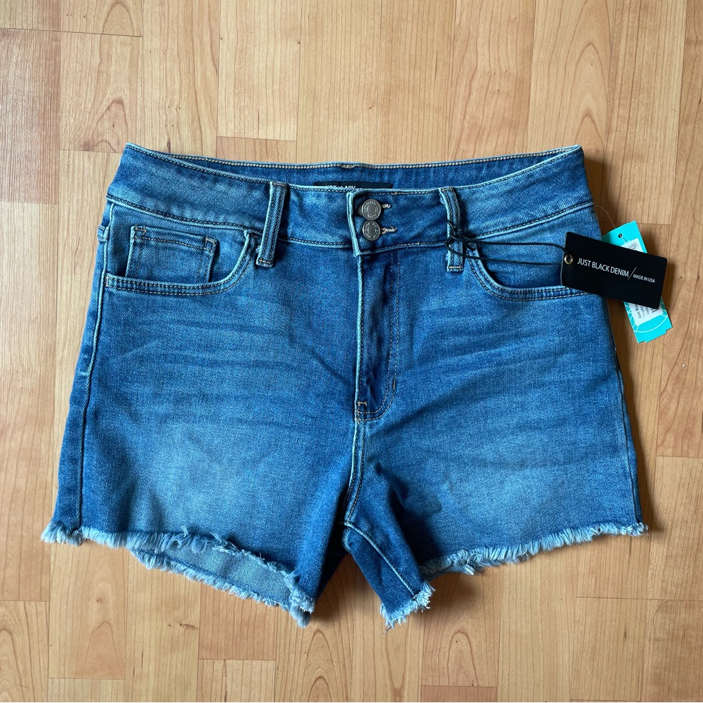 Just Black Denim Trudie High Rise Blue Jean Shorts